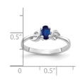 thumbnail image 3 of Solid 14k White Gold 5x3mm Oval Sapphire Blue September Gemstone Engagement Ring Size 7, 3 of 4