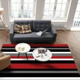 thumbnail image 4 of Area Rugs 4x6 Ft Geometric Stripes Red Black Non-Slip Washable Rug Indoor Rug Floor Mats Non Shedding Carpet for Living Room Bedroom Dining Room Home Decor, 4 of 8