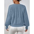 thumbnail image 4 of NMMUED Sweaters for Women Pullover Sweaters for Women Knit Sweater for Women Cable Knit Sweater Women, Blue M, 4 of 8