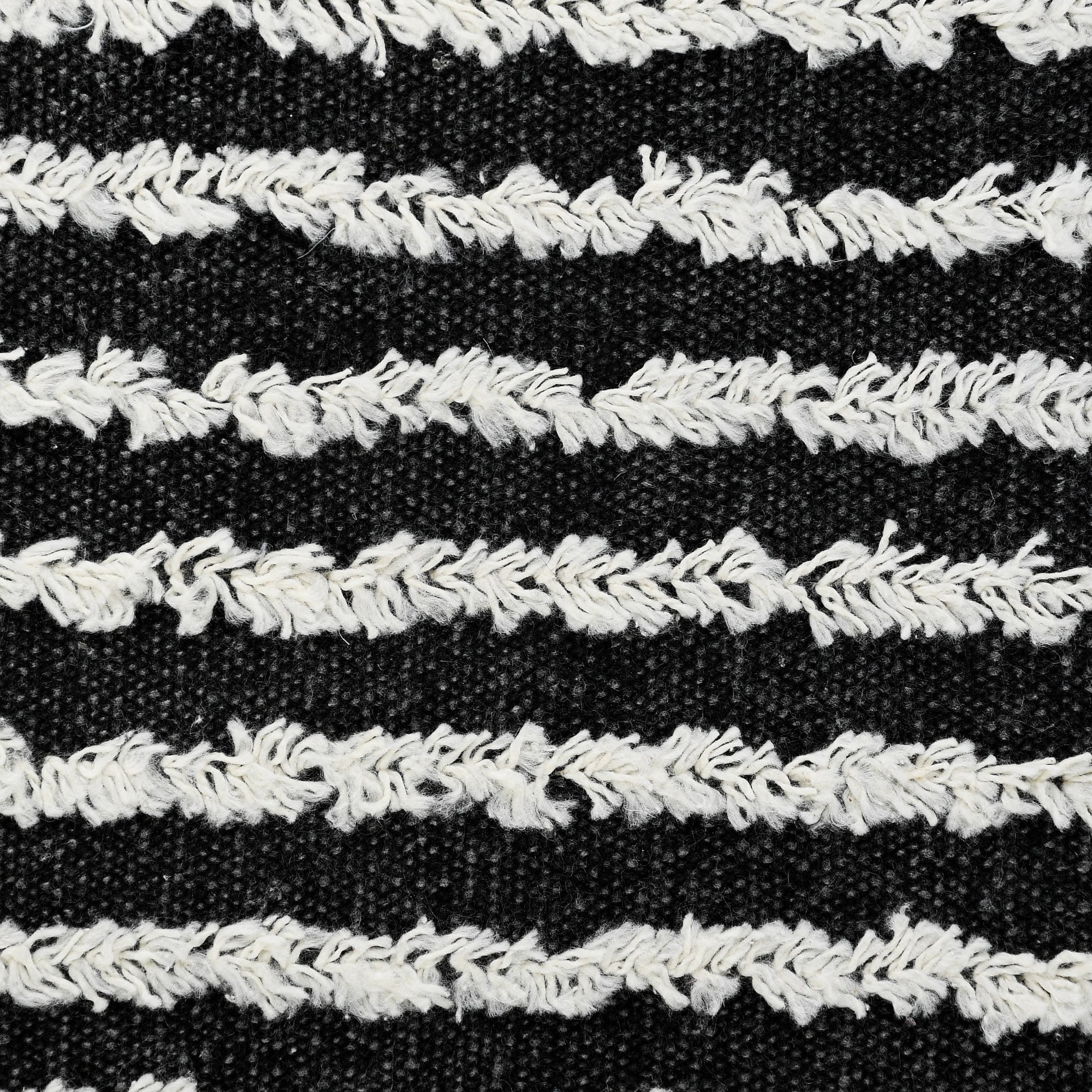 Laddha Home Designs Handmade Striped Rectangular Cotton Throw Pillow Cover - 36" - Black and White