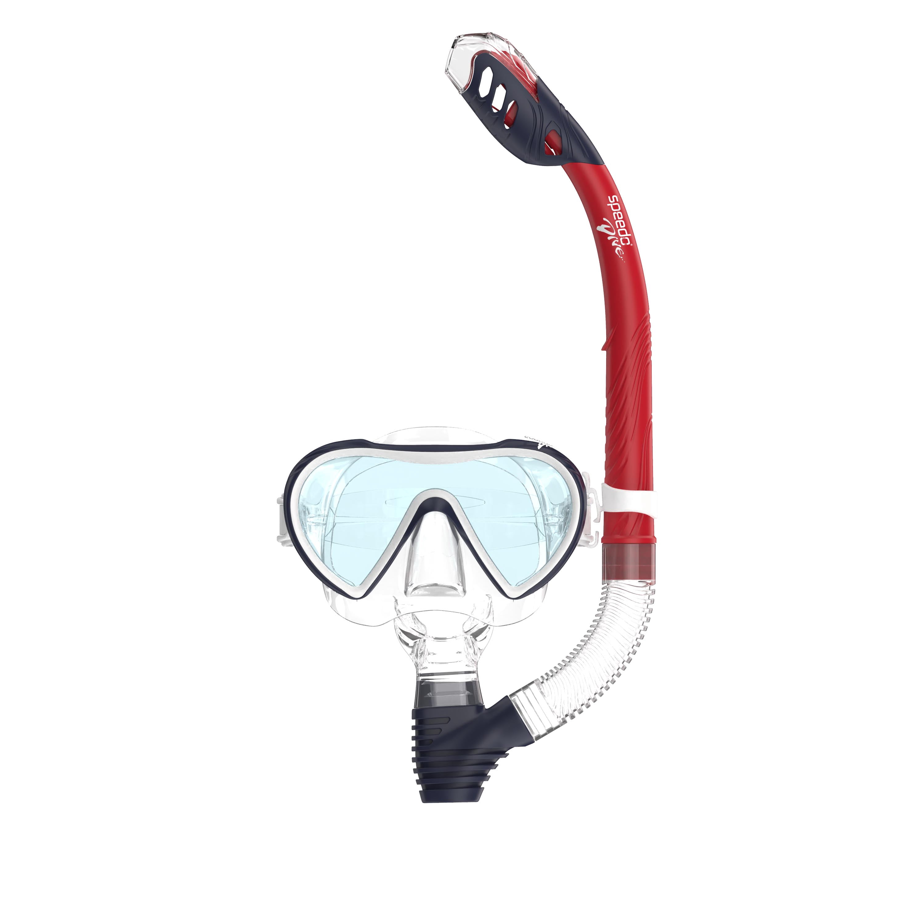 (2 pack) Speedo Adult Horizon Swim Mask and Snorkel Set with Anti‑Fog and UV Protection, Ages 12+