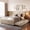 Beige, variant on Mintazer Queen Size Velvet Upholstered Platform Bed with Headboard & Twin XL Trundle for Bedroom, Beige