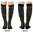 thumbnail image 4 of FORMRS Womens Knee High Socks Casual Long Thick Travel Daily Wear, 2 Pairs, Black Neon Lightning, 4 of 6