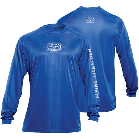 Flying Fisherman Tl1401Rl Logo L/S Performance Tee, Royal, L