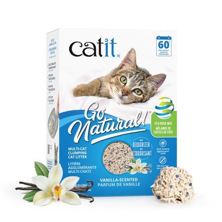 Catit Go Natural Plant-Based Cat Litter, Sustainable and Eco-Friendly, 99% Dust-Free, Low Tracking, High Absorption, Odor Control, Easy to Scoop