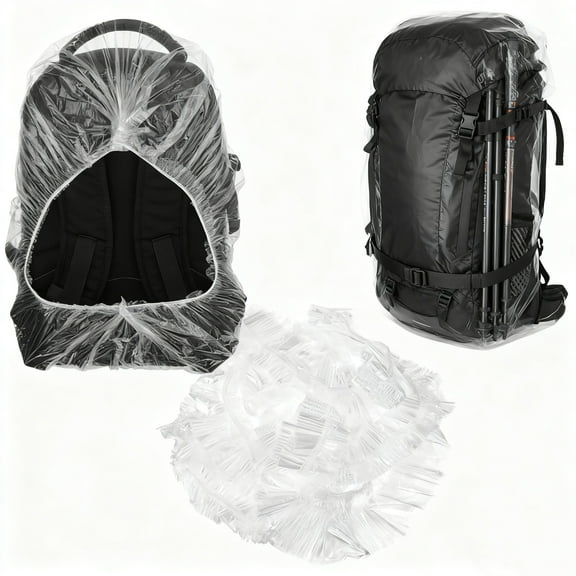 Clear Backpack Rain Cover, 10Pcs Disposable Waterproof Backpack Cover, Elastic Back Pack Raincover Waterproof for Outdoor Camping Travel