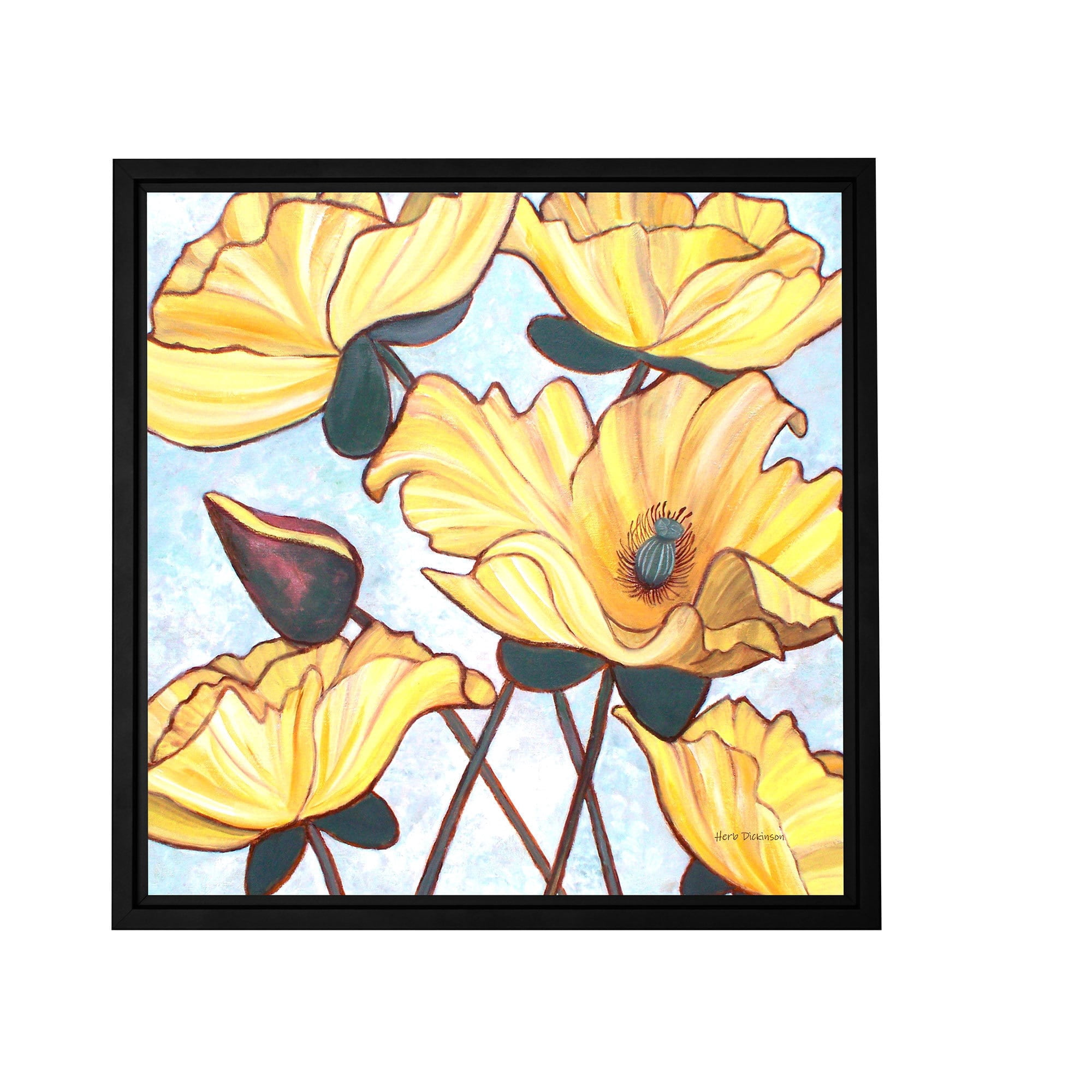 Herb Dickinson "Golden Blooms" Floater-Framed Gallery-Wrapped Canvas