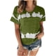 thumbnail image 2 of ICHUANYI Clearance Women's Fashion Printed T-shirt Short Sleeves Blouse Round Neck Casual Tops(Army Green, XXL) ICHUANYI WER2023081000137, 2 of 3