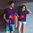 thumbnail image 4 of T-shirts Assortis pour Couple de la Saint-Valentin à Imprimé Cœur, Mode, Manches Courtes, Col Rond Décontracté, T-Shirt Ample, Confortable, Doux, T-Shirt de Base pour Lui et Elle, Vêtements de Vacances, Violet, TTG, 4 of 6