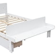 thumbnail image 5 of Full Size Platform Bed with Footboard Bench and 2 Storage Drawers, Solid Wood Bed Frame High Stable with Headboard for Boys/Girls/Teens Bedroom, No Box Spring Needed, White, 5 of 7