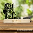 thumbnail image 3 of Craftnamesign Custom Wooden Coal Mining Desk Name Plate, Miner Metal Nameplate for desk, 3 of 5