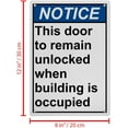 thumbnail image 2 of Occupied Building Unlocked Exit Sign, Industrial Exit Sign 8"x12" UV Resistant for Indoor Outdoor Workplace, 2 of 7