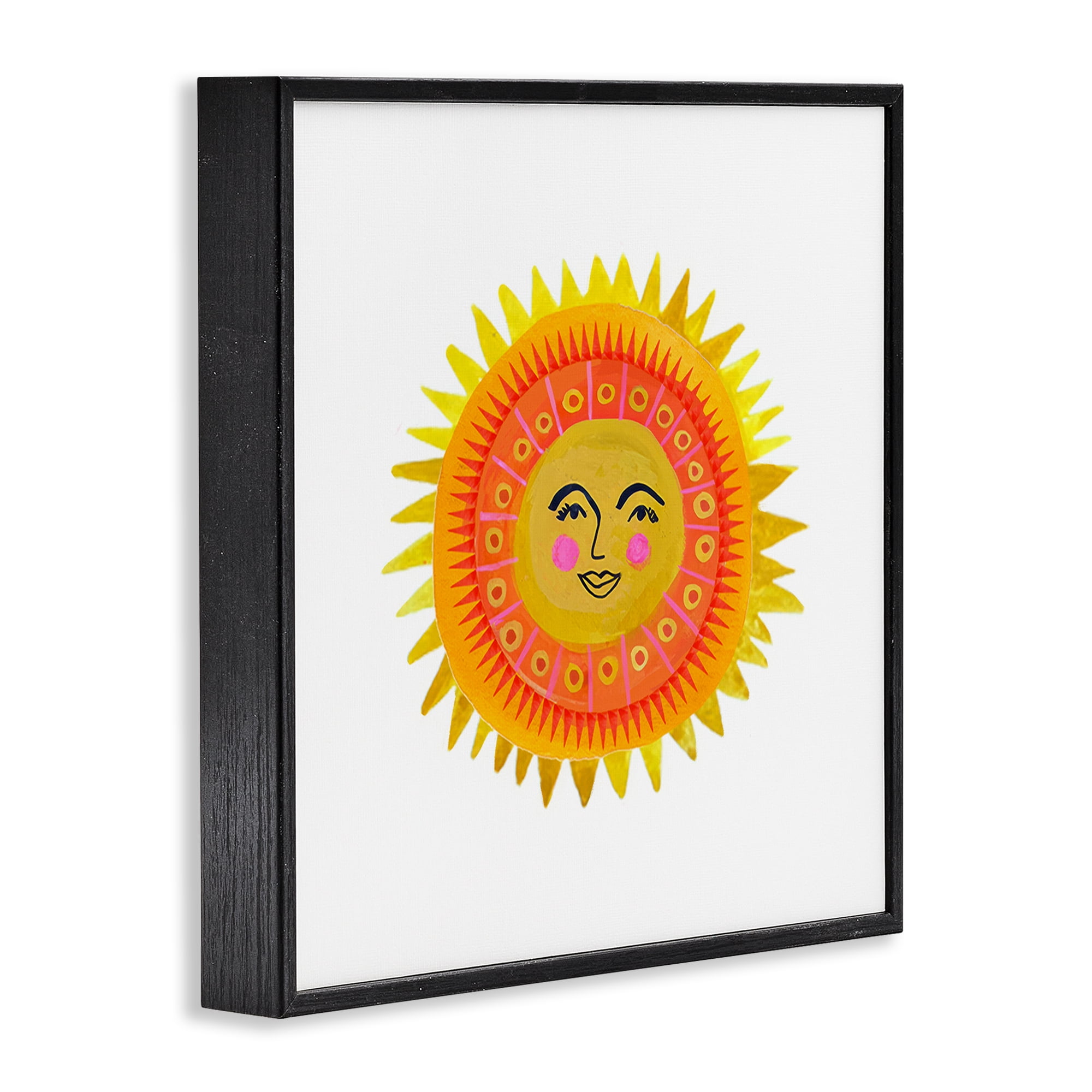 Stupell Industries Eccentric Bohemian Sun Black Framed Giclee Art, design by Katherine Herrell Studio