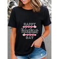 thumbnail image 1 of Camiseta "Feliz Día de San Valentín": Camisa informal y cómoda de manga corta con un divertido diseño de corazones. Lavable a máquina. Perfecta para cualquier ocasión. Camisetas bonitas., 1 of 7