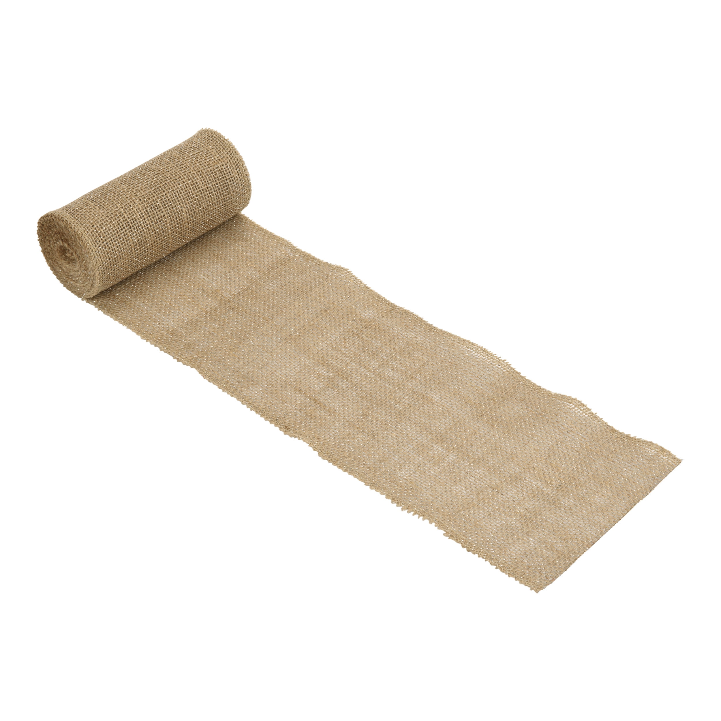 Love, Laugh, Craft Jute Burlap Roll Precut, 6"W x 5-Yards, 7 Rolls, 740-25KIT, Brown/Silver Tinsel