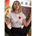 thumbnail image 2 of Love Balloon Heart Lettering  T-Shirt Women -Image by Shutterstock, Female 3X-Large, 2 of 4