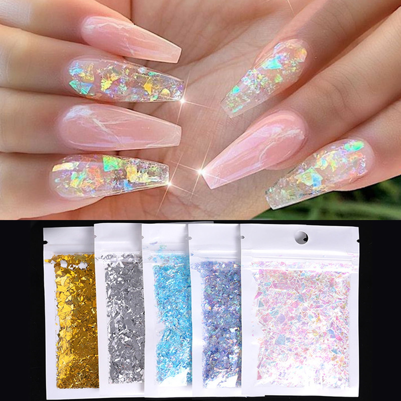 EXCEART 3 Gold Foil Craft Foil Nail Tech Supplies Gold Flakes for Nails  Kawaii Nail Charms Gold Flakes for Resin Nail Foil Flakes Nail Decor  Metallic