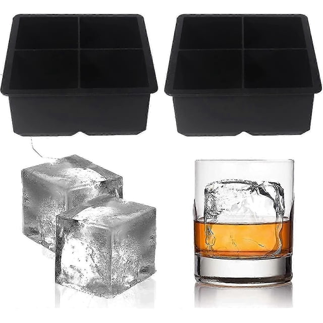 Large Ice Cube Trays Silicone (2.5-inches) - Giant Cocktail Silicone Ice Maker, Scotch Whiskey Ice Cube, Easy Release Reusable Ice Cubes,food Grade (b