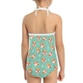 thumbnail image 5 of FOR U DESIGNS Corgi Dog Sleeveless Bathing Suit Toddler Kids One Piece Swimsuit for Girls Adorable Summer Beach Wear Adjustable Neck Strap Swimwear Size 1-2, 5 of 6