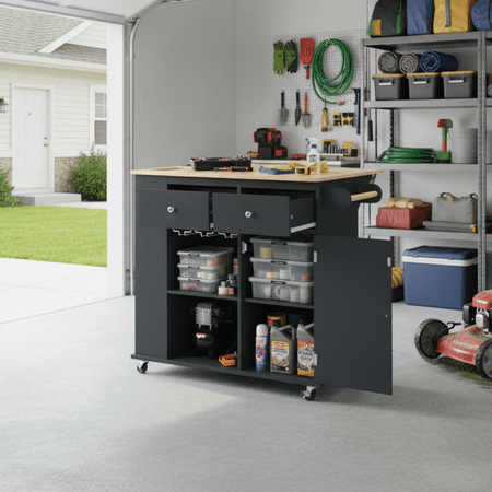 Homy Casa Garage Cabinet with Adjustable Shelves High Capacity Storage for Workshop DIY Party Black