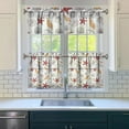 thumbnail image 3 of Kitchen Curtains 24 Inch Short - 3 Panel Set, Nautical Starfish Beach Seashell Mermaid Theme, Rod Pocket Window Curtain for Tropical Farmhouse, Easy Wash, 3 of 6