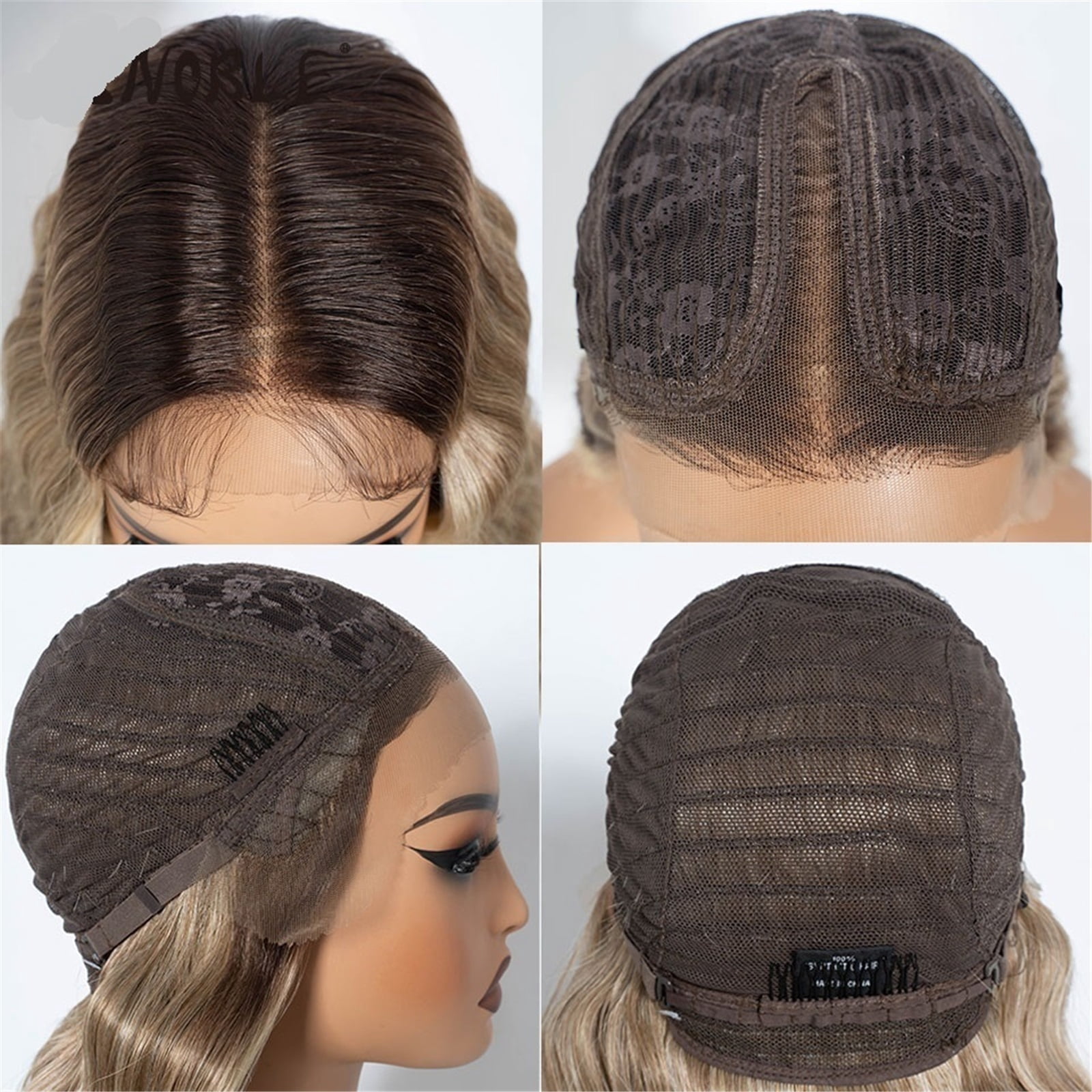 28 Inch Body Wavy Lace Part Wig Brown Synthetic Wig for Women