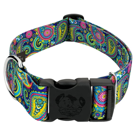 Country Brook Petz® 1 1/2 inch Deluxe Bright Paisley Dog Collar, Extra Large