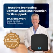 Everlasting Comfort Wheelchair Cushion Gel Infused Memory Foam Seat Cushion, Black