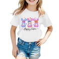thumbnail image 4 of CAIXIA Easter Shirts Funny T Shirts Boys Girls Happy Easter Girls Shirts Cozy Crew Neck Holiday Short Sleeve Baby Girl Tops Basic Tee Baby Girl Summer Clothes 10-11 Years, 4 of 4