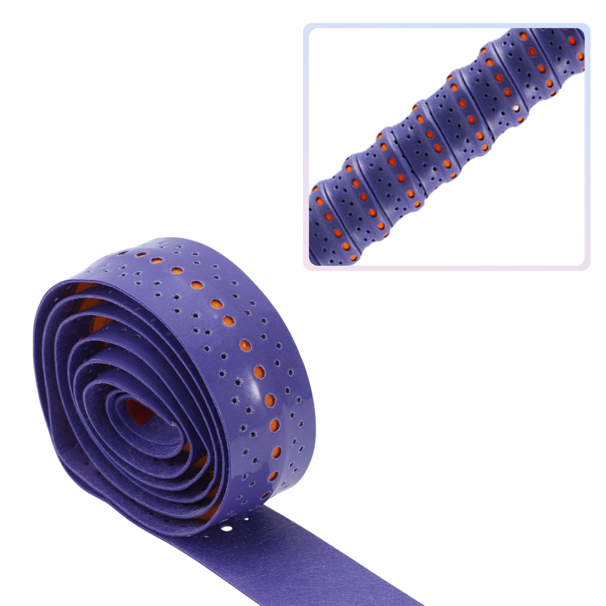 Unique Bargains 2 Pcs Tennis Racket Grip Tape Dry Overgrip Tape Purple Orange