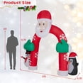 thumbnail image 3 of Costway 10FT Inflatable Christmas Santa Archway Decoration with Snowman Penguin LED Lights, 3 of 10