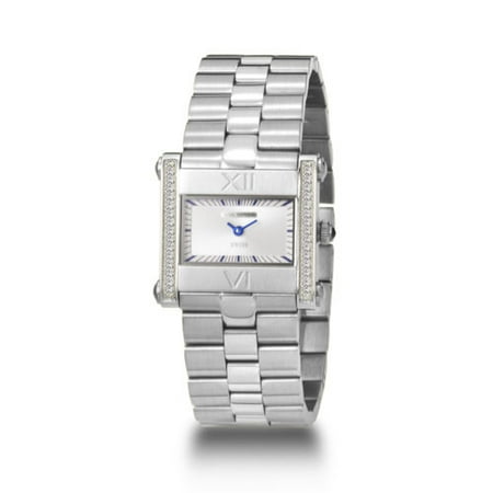 Via Spiga Ladies Stainless Steel Swarovski Crystal Watch, Silver Dial