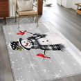 thumbnail image 2 of 3'x5' Area Rugs, Grey Snowman Christmas Indoor Outdoor Area Rug for Living Room Bedroom, Xmas Snowflake Birds Washable Bathroom Rugs Kitchen Floor Carpet Mats Home Decor Aesthetic, 2 of 8