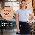 thumbnail image 6 of White Classic 12 Pack - Black Server Waist Aprons with 3 Pockets, Waitress Half Apron, 6 of 7