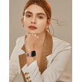 thumbnail image 5 of Wearlizer Leather Watch Band Compatible with Apple Watch Bands 38/40/41/42/44/45/46/49mm Women Metal Ring Loop Strap for Iwatch Series 11/10/9/8/7/6/5/4/3/SE/Ultra, 5 of 6
