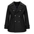 thumbnail image 5 of BVnarty Men's Double Breasted Peacoat Winter Warm Wool Blend Trench Coat Long Sleeve Overcoat (Black,XXL), 5 of 5