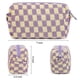 thumbnail image 3 of 2 Pieces Makeup Bag Checkered Cosmetic Bag Pink Green Makeup Pouch Travel Toiletry Bag Organizer Cute Makeup Brushes Storage Bag for Women, 3 of 4