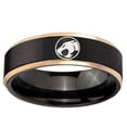 thumbnail image 2 of Thundercat 8MM Step Edge Black And Rose Gold Tungsten Men's Ring, 2 of 2