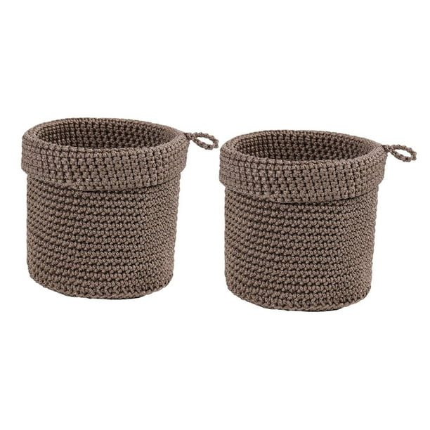 2 cestas de almacenamiento, cestas decorativas tejidas, cajas de cosméticos, organizador de artículos diversos para dormitorio, guardería, estantes de Marrón