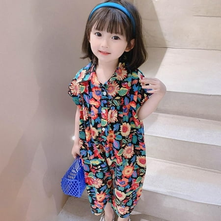 

Korean Style Summer Net Red One-piece Baby Jumpsuit Thin Section Western Style Girls Loose Romper