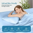 thumbnail image 5 of Light Blue Egyptian Cotton Pillow Cases, 100% Egyptian Cotton, King Size 20x40 inch, Soft & Cooling, Hypoallergenic, Set of 2 Solid Pattern with Envelope Closure, 5 of 5