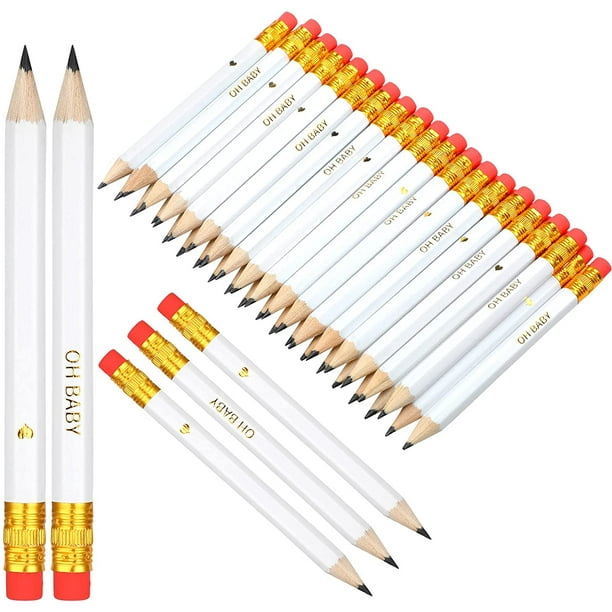 50 Pièces Demi-Crayons Crayons de Douche de Bébé Demi-Crayon avec Gomme  Crayons Aiguisés Crayon de Golf 4 Pouces Crayons Courts 2 HB Crayons pour  le Bureau de l'École de Golf de Douche