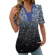 thumbnail image 1 of Tops Cortos para las Mujeres Blusas Impresas Manga Corta Turndown Collar Camiseta, Tops de Blusa para las Mujeres Casual, 1 of 5
