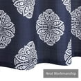 thumbnail image 5 of Shower Curtains, Decorative Medallion Damask Print 200GSM Fabric Shower Curtains with Reinforced Buttonholes for Bathroom, Navy Blue, 72"x72", 5 of 6