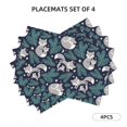 thumbnail image 2 of Placemats Set Of 4 / 6, Gray Fox Green Leaf Placemats For Dining Table Indoor/Outdoors Heat Resistant Washable Placemats 18" X 12", 2 of 8