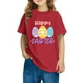 thumbnail image 2 of Jinhomg Easter Tops for Kid Cute Rabbit Graphic Holiday Shirts Boys Girls Soft Comfy Short Sleeve Cotton T-Shirts Casual Daily Wear Red 3 Years, 2 of 9