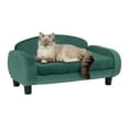 thumbnail image 4 of Paws & Purrs Cat Sofa Bed, Pet Couch for Indoor Cats Elevated Cat Beds with Removable Washable Mattress Cover for Kitten, Puppy or Small Animal- 31.5" Wide, Teal, 4 of 12