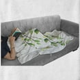 thumbnail image 6 of Dragonfly Soft Flannel Fleece Blanket, Leaves with Little Dragonflies and Jasmine Environmental Botanical Illustration, Cozy Plush for Indoor and Outdoor Use, 50" x 60", Green White, by Ambesonne, 6 of 6