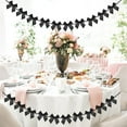 thumbnail image 3 of NOGIS 2pcs Black Bow Garland Bow Garland Bows Banner Ribbon Party Decorations for Birthday Party Decor Bridal Shower Wedding Favors Engagement Baby Shower Supplies, 12.5FT, 3 of 7