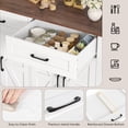 thumbnail image 6 of Homfa Buffet Cabinet with 2 Drawers and 4 Doors, Kitchen Sideboard Storage Cabinet, Farmhouse Coffee Bar Cabinet for Dining Room, White & Brown, 6 of 7